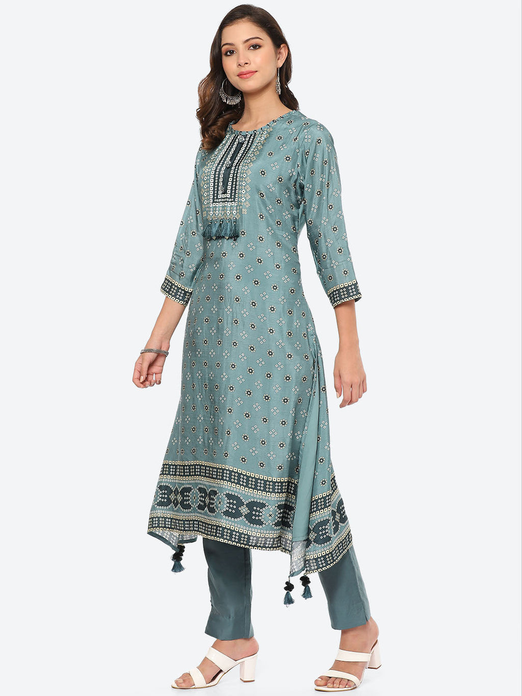 Printed Muslin Kurta With Pant