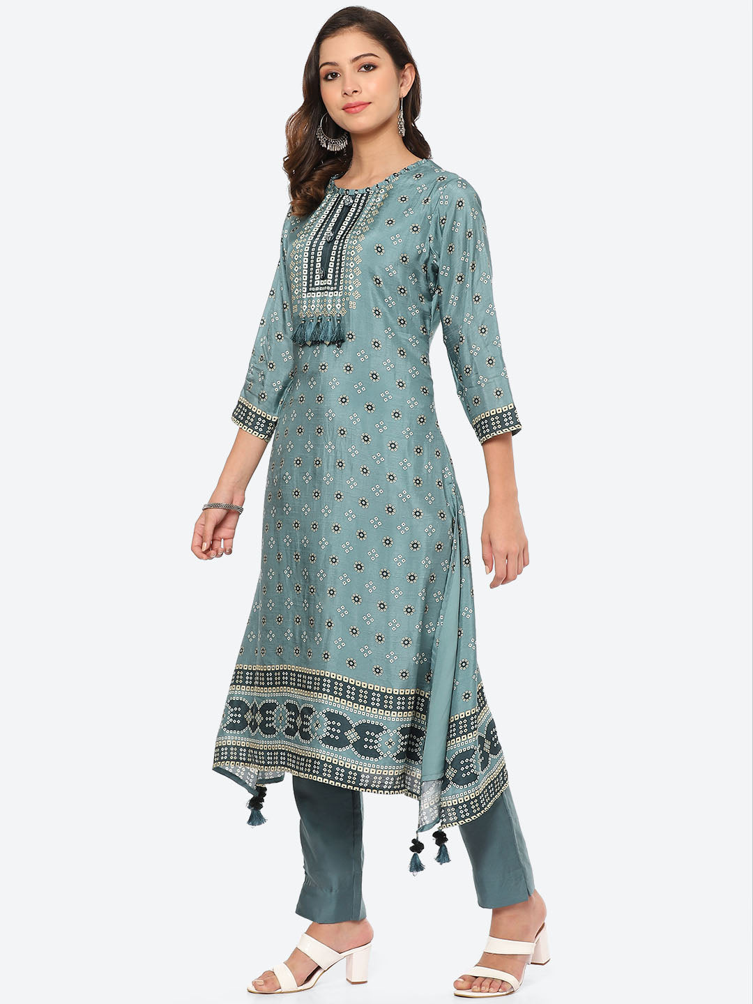 Printed Muslin Kurta With Pant
