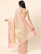 Floral Zari Jaal Cotton Woven Saree