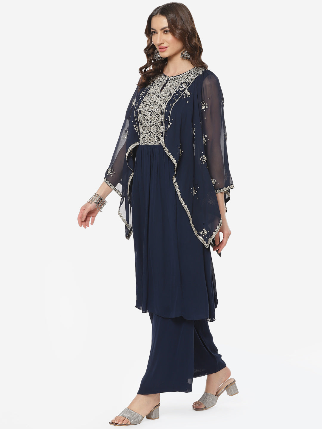Zari Neck Georgette Stitched Salwar Kameez