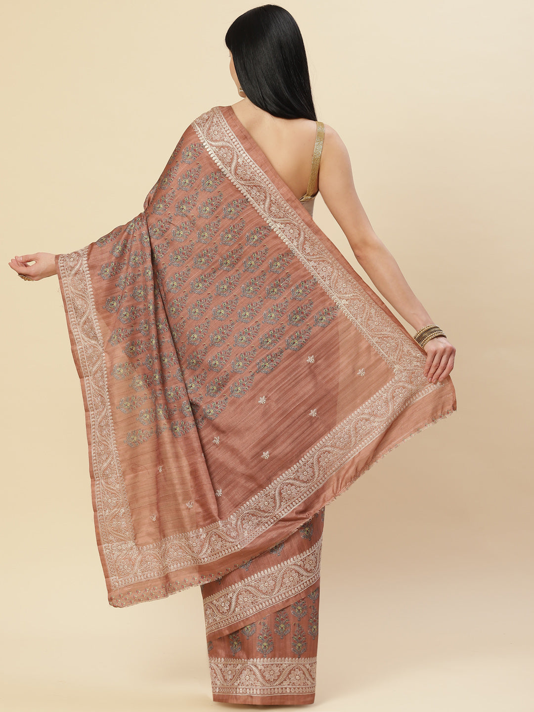 Digital Printed Tussar Saree