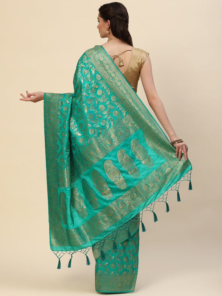 Floral Zari Jaal Handloom Woven Saree