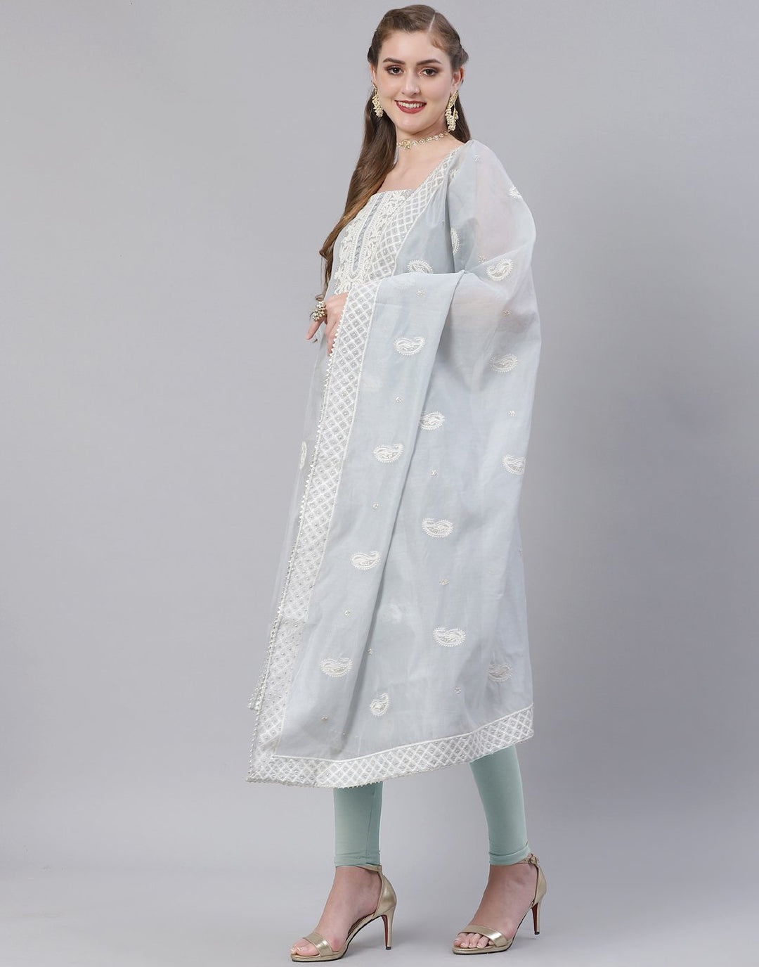 Chanderi Thread work Suit Piece