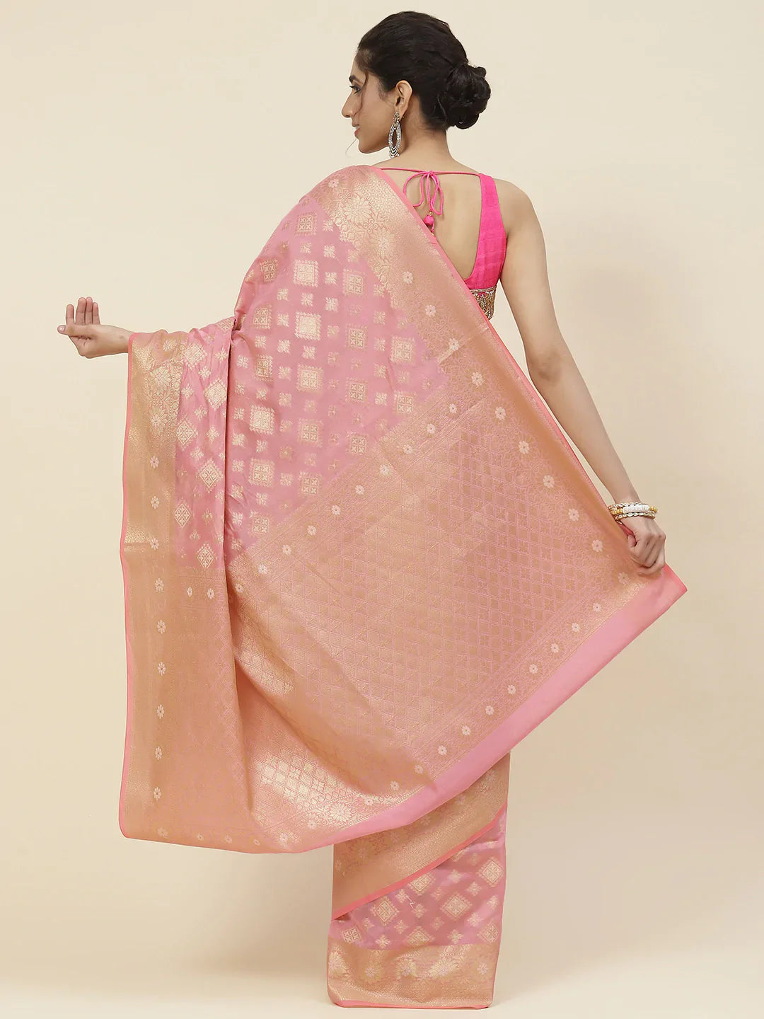 Zari Booti Cotton Woven Saree