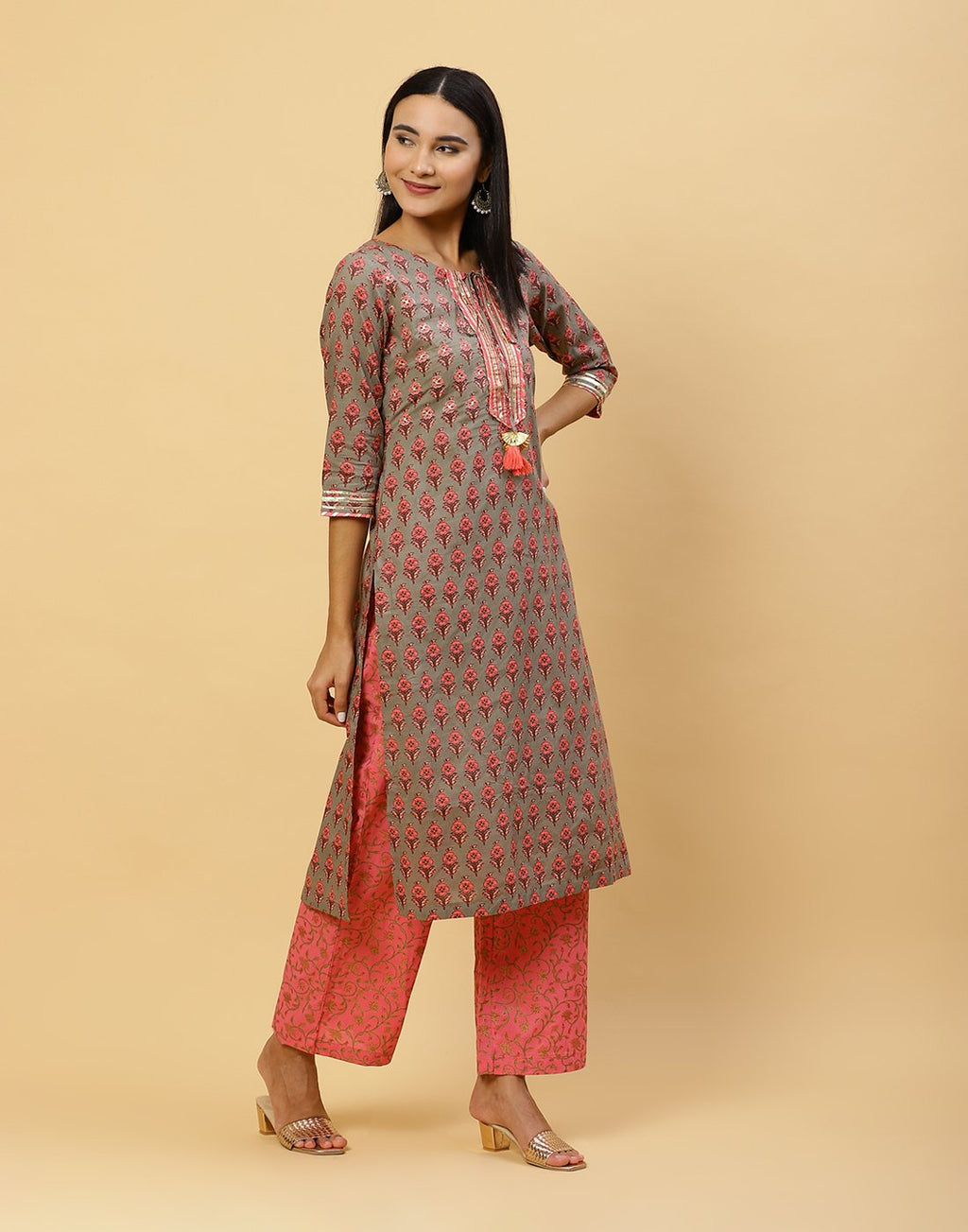Printed Cotton Kurti with Pant