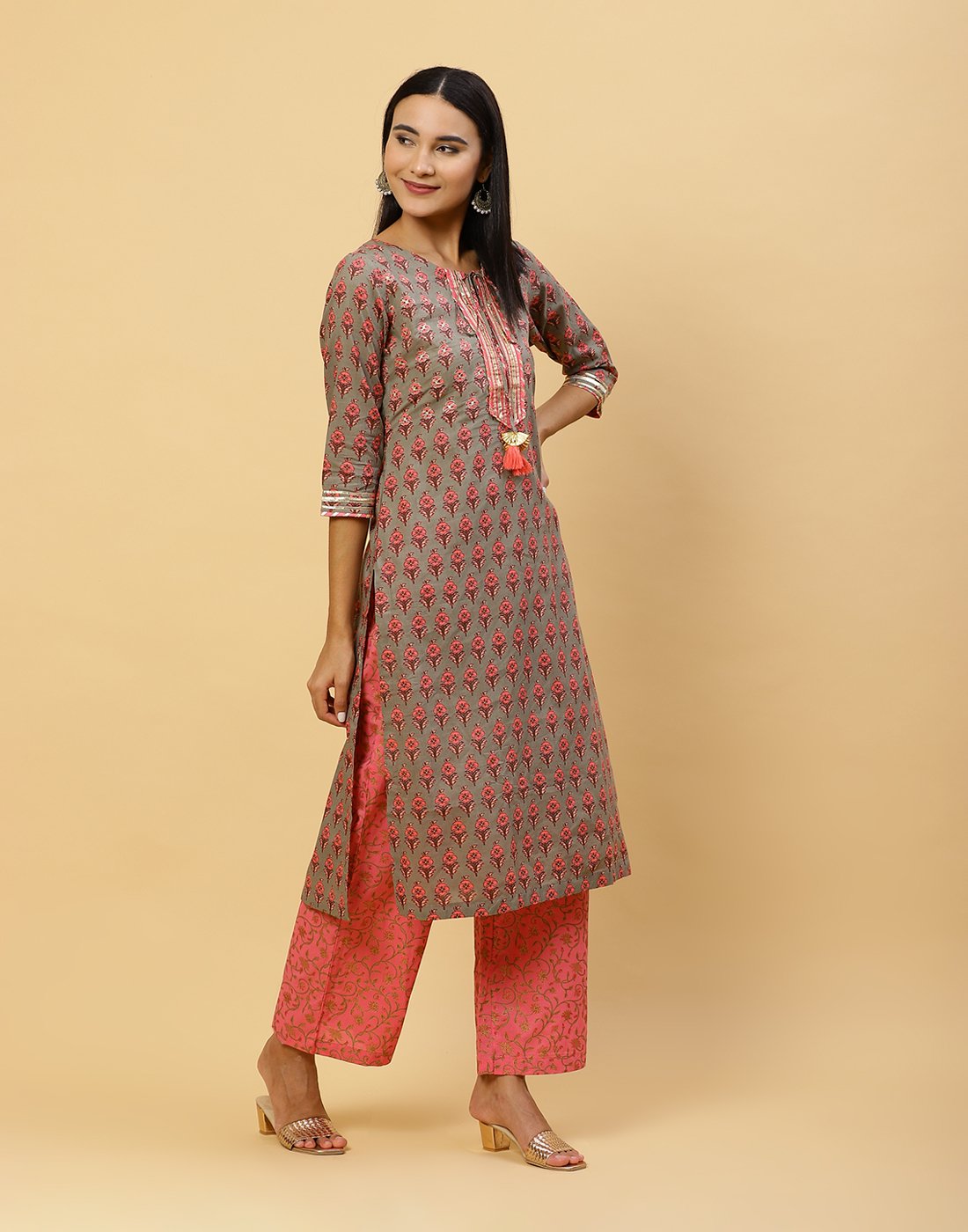 Printed Cotton Kurti with Pant