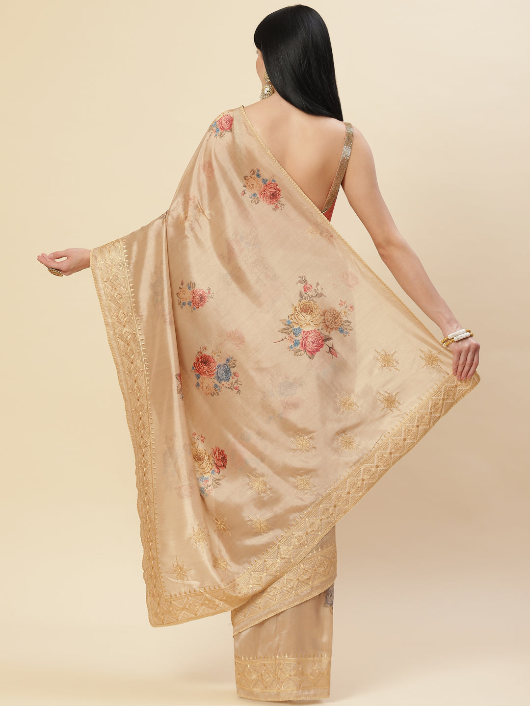 Digital Floral Printed Handloom Saree