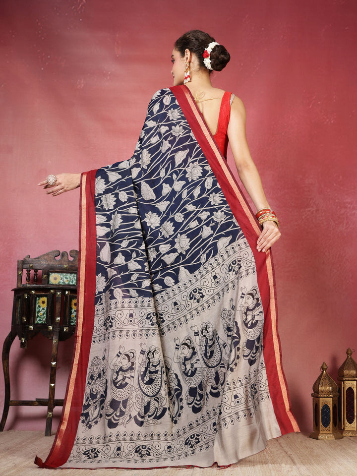 Floral Printed Art Silk Saree