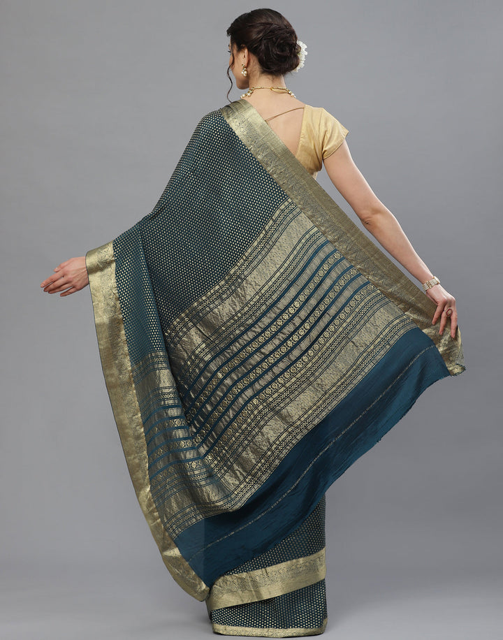 Crepe Saree with Zari Booti Design