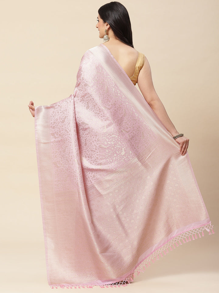 Floral Zari Jaal Woven Handloom Saree