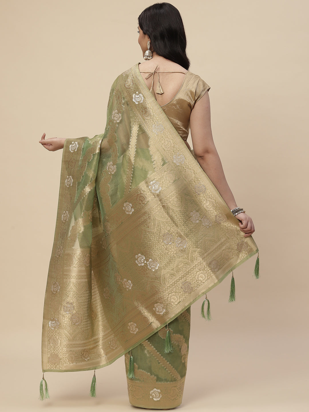 Zari Jaal Cotton Woven Saree