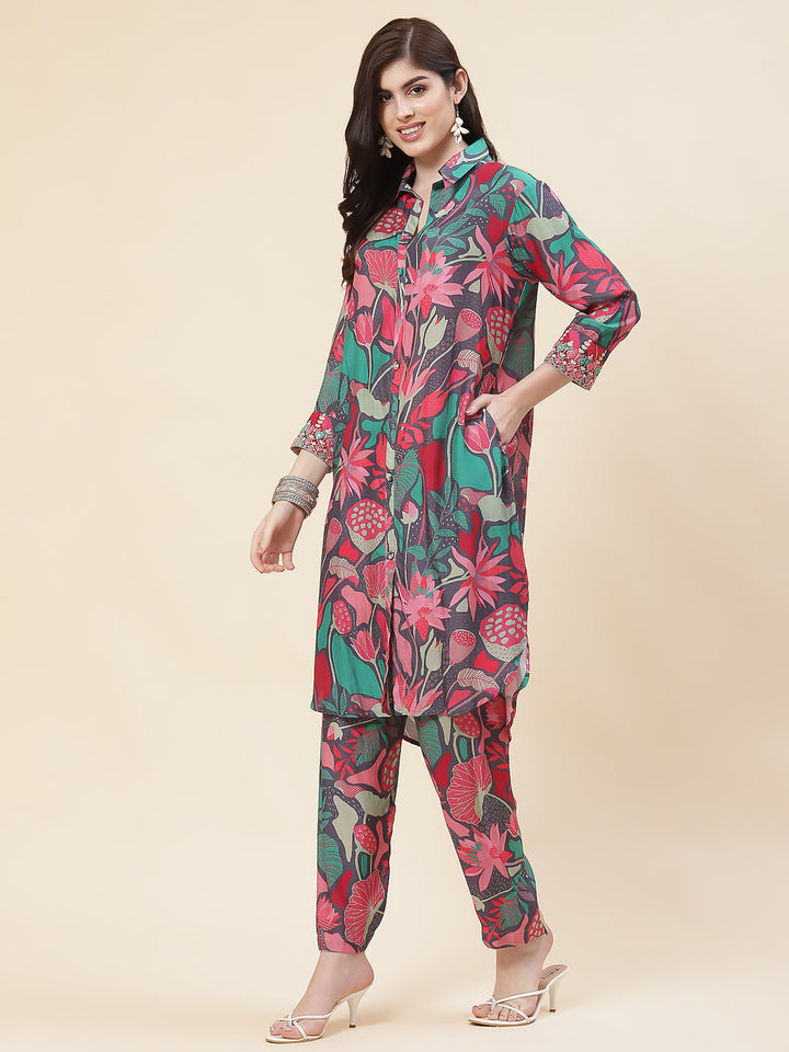 Printed Muslin Kurti With Pants
