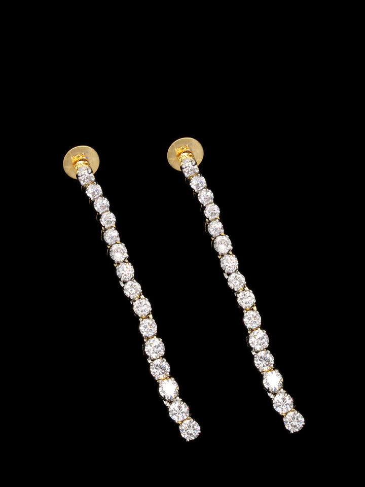 Gold Plated Earrings Embellished With Diamond Stone