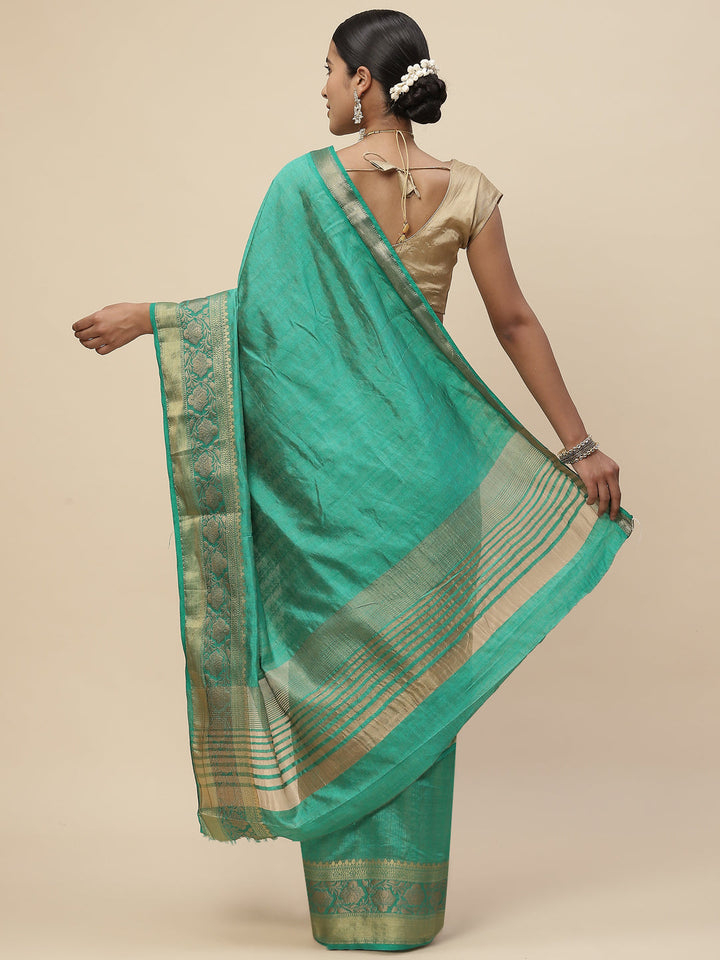 Plain Zari Border Handloom Woven Saree