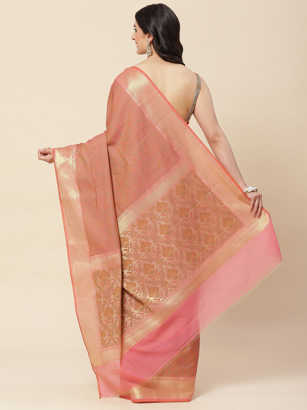 Resham Zari Booti Woven Cotton Saree