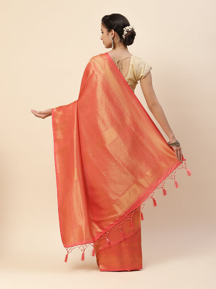 Plain Zari Border Art Handloom Woven Saree