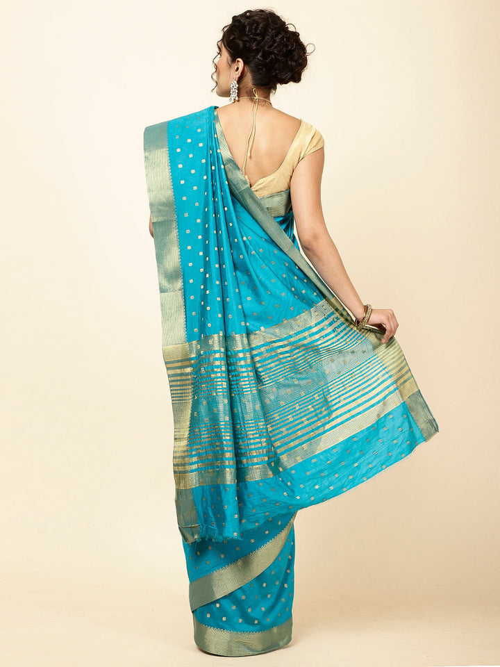 Zari Border Booti Woven Handloom Saree