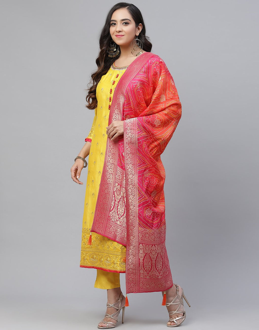 Embroidered Cotton Salwar Kameez Stitched Suit With Banarasi Dupatta