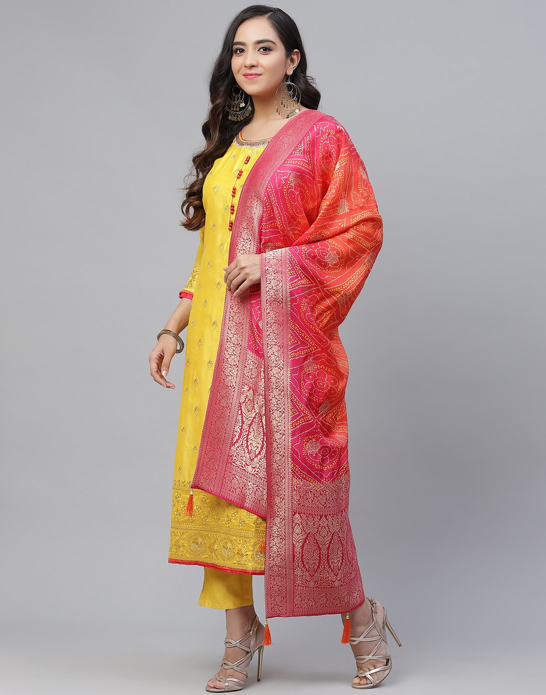Embroidered Cotton Salwar Kameez Stitched Suit With Banarasi Dupatta