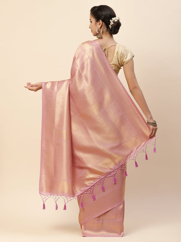 Plain Zari Border Art Handloom Woven Saree