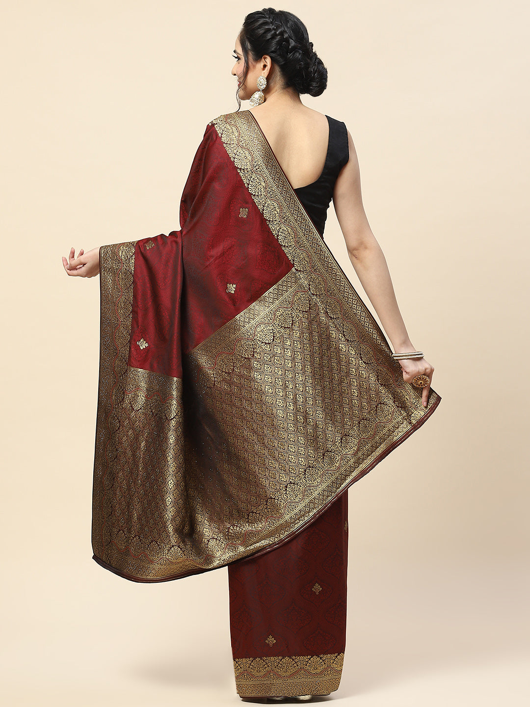 Zari Booti Embroidered Banarasi Saree