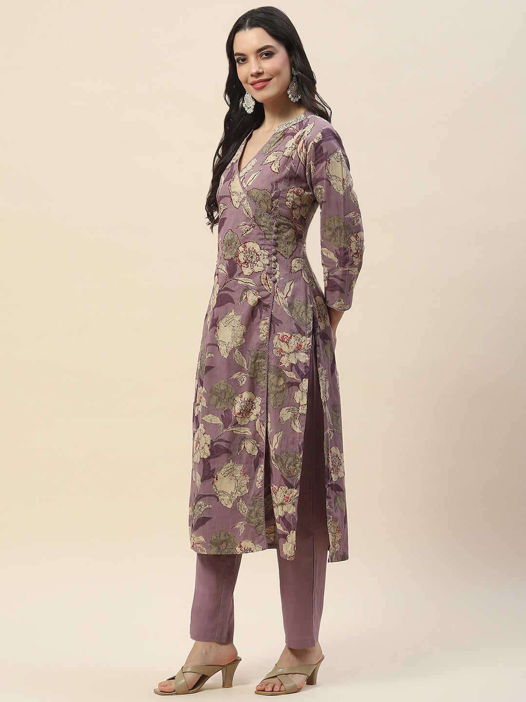 Printed Cotton Kurta With Pants