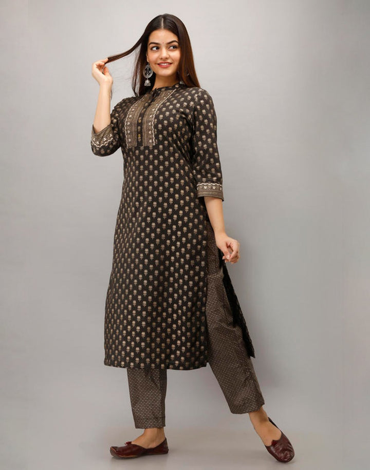 Printed Cotton Kurti With Pant