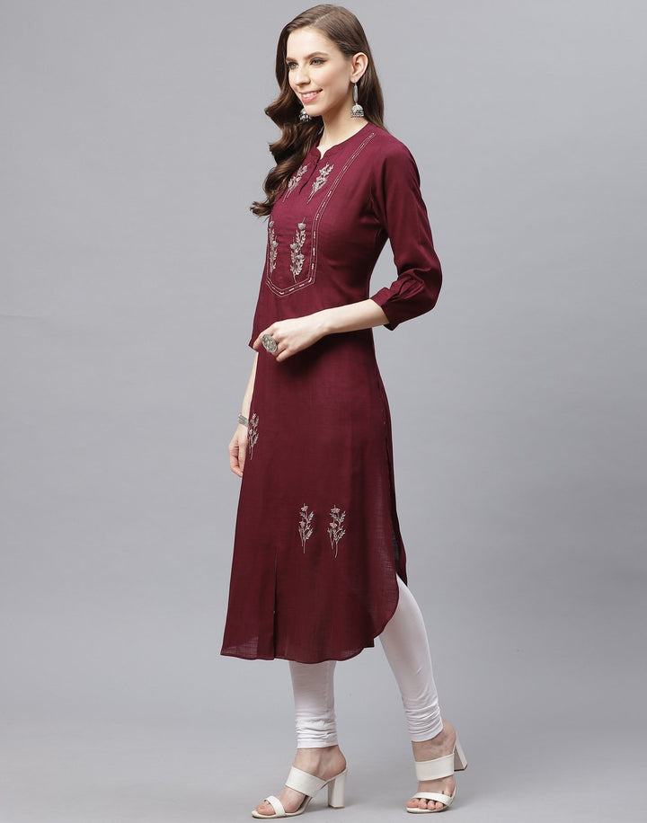 Cotton Kurti With Embroidery