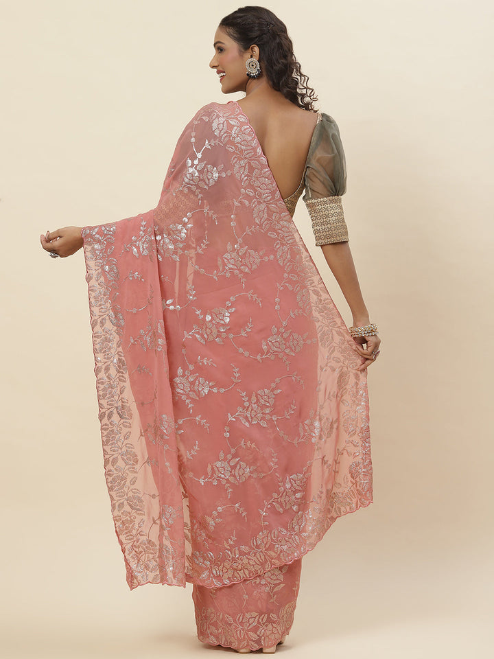 Sequence Embroidered Georgette Saree