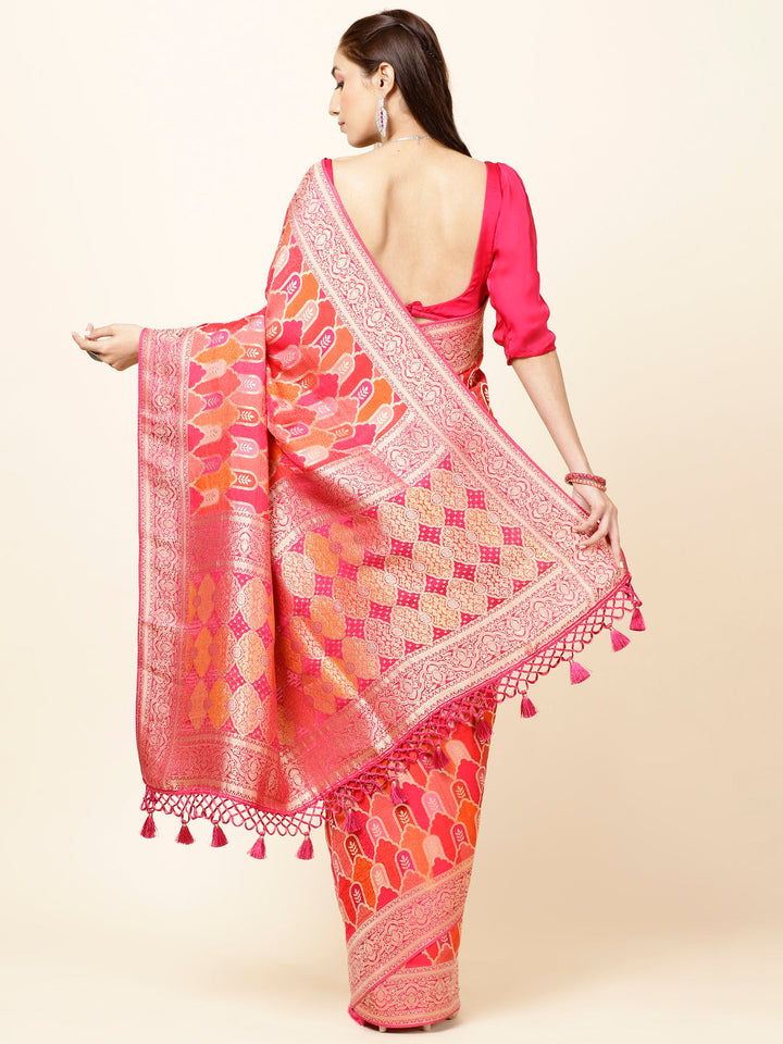 Zari Jaal Woven Satin Saree