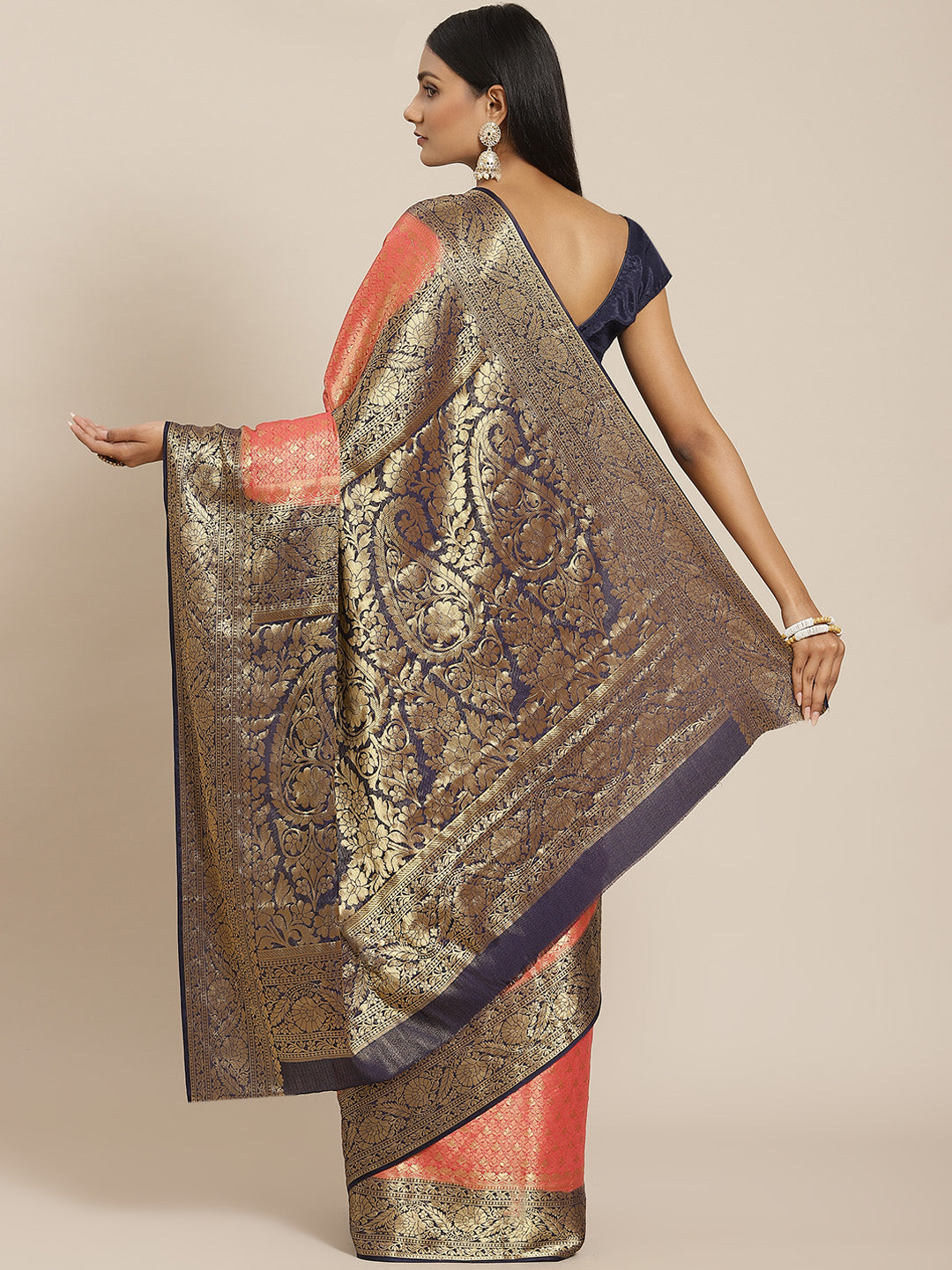 Brocade Zari Border Art Handloom Woven Saree