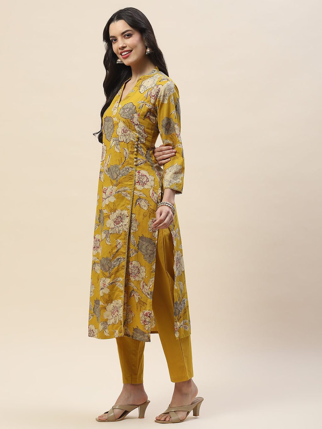 Printed Cotton Kurta With Pants