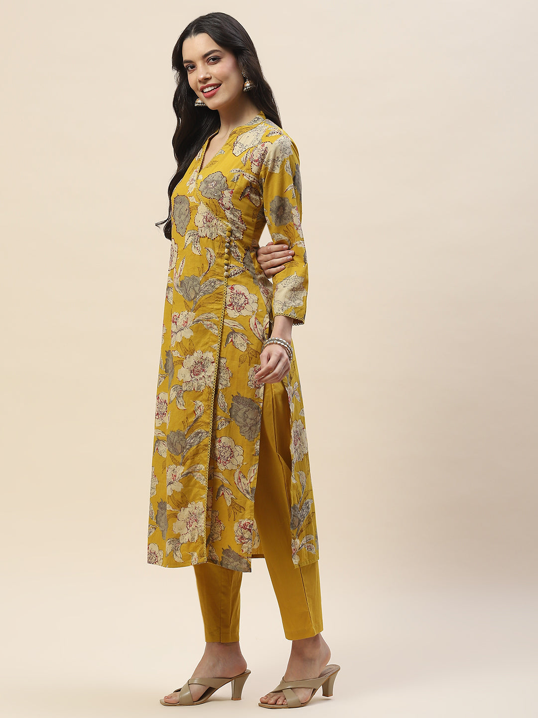 Printed Cotton Kurta With Pants