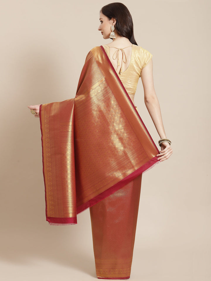 Brocade Zari Jaal Art Handloom Woven Saree