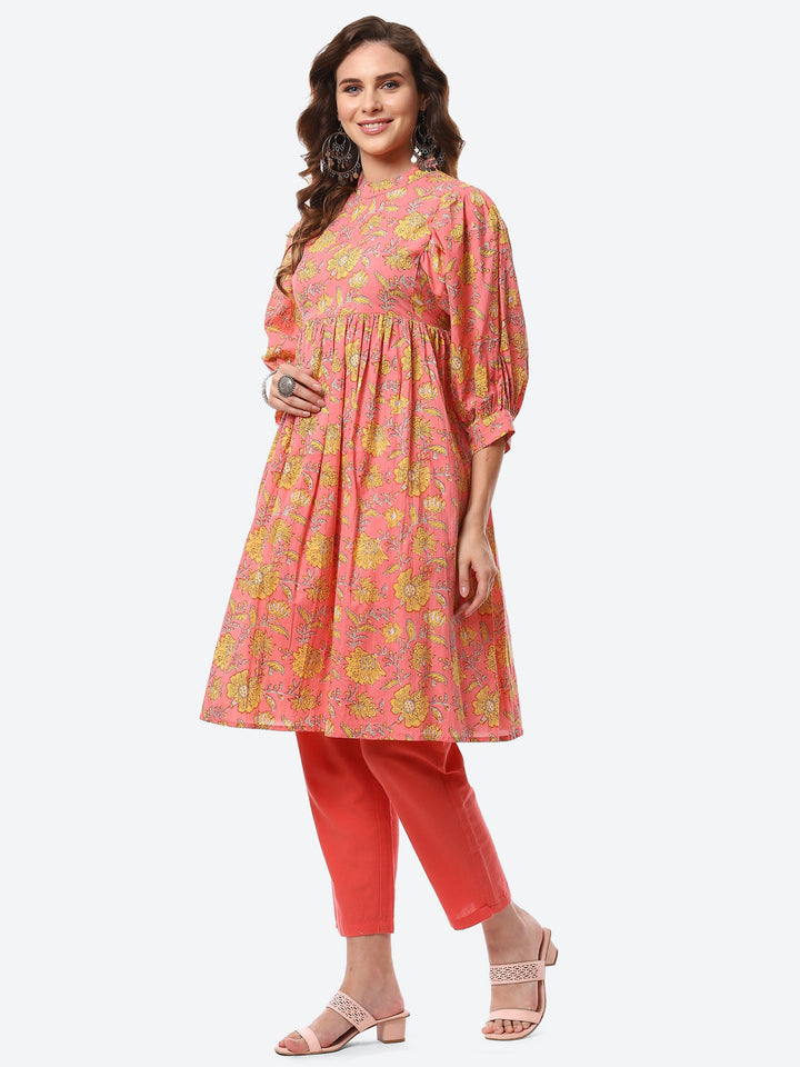 Floral Printed Cotton Kurti