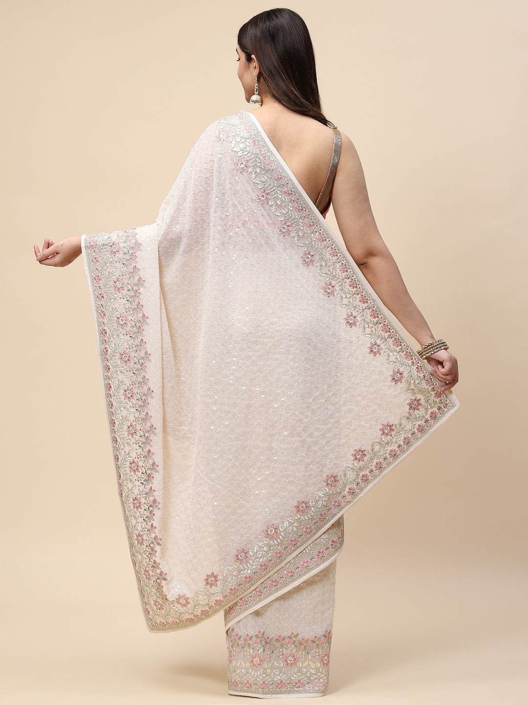 Sequin Embroidered Georgette Saree