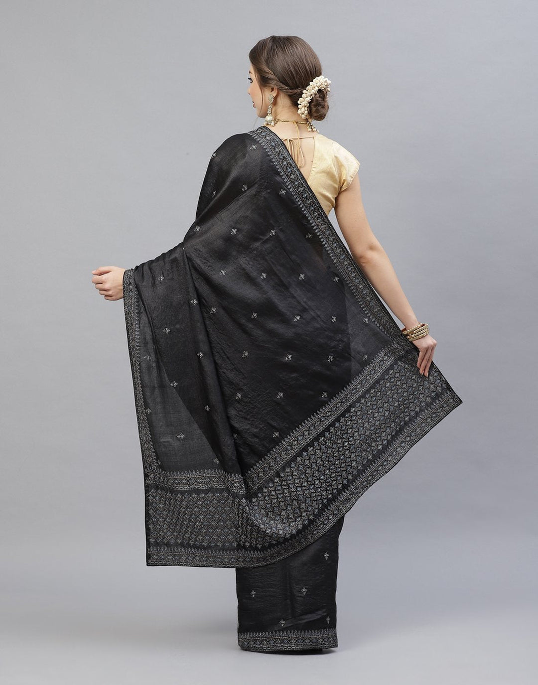 Tussar Embroidered Saree