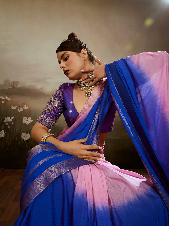 Plain Chiffon Saree