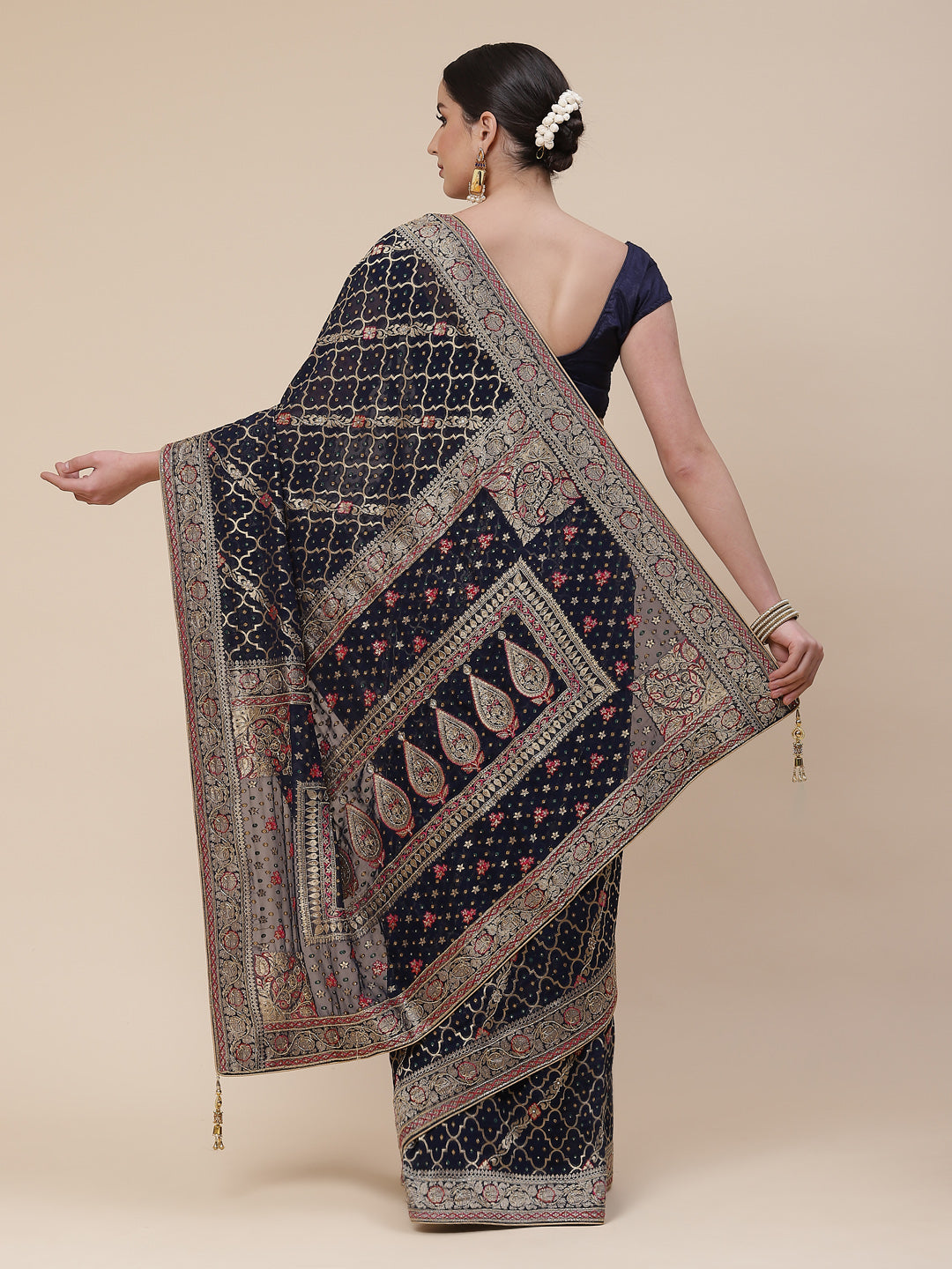 Gharchola Banarsi Handloom Embroided Saree