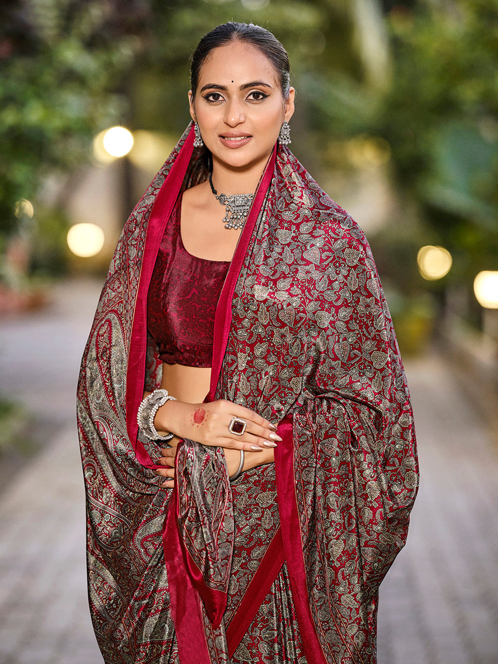 Printed Crepe Saree