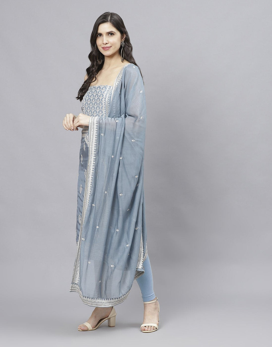 Chanderi Embroidered Suit piece