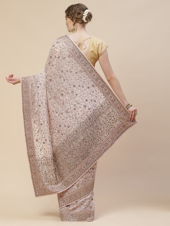 Resham Jaal Organza Embroidered Saree