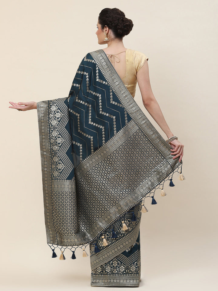 Zari Jaal Woven Dola Handloom Saree