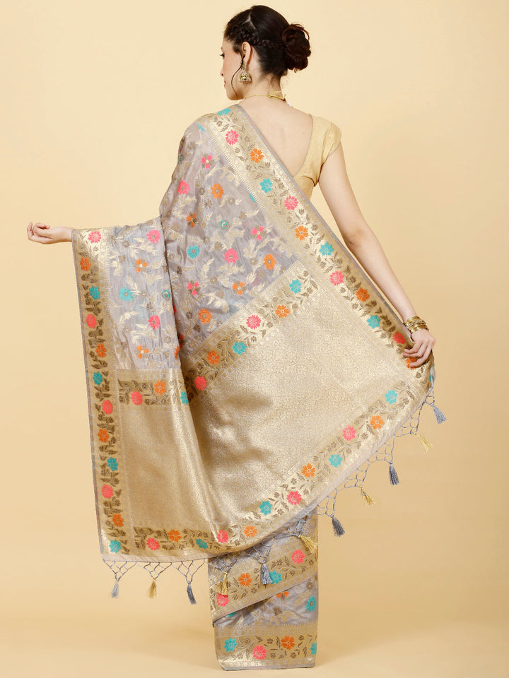 Zari Jaal Woven Organza Saree