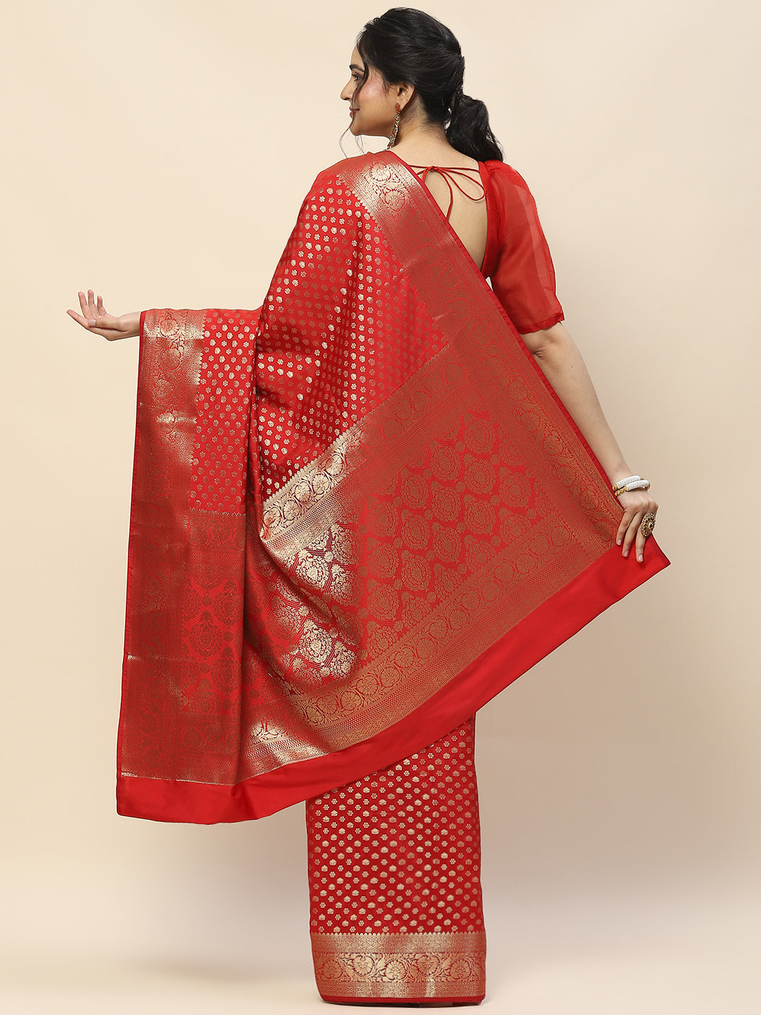 Zari Booti Woven Art Silk Banarsi Saree
