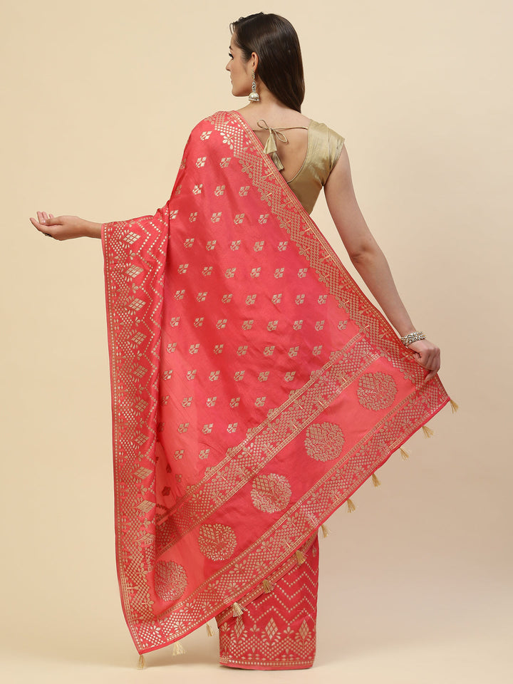 Zari Border Booti Handloom Woven Saree