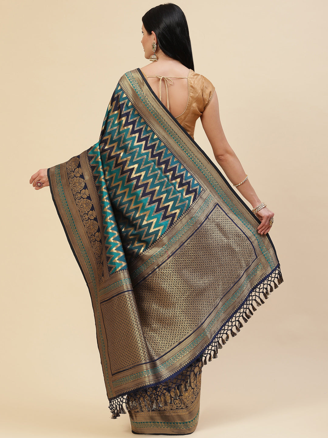 Zari Jaal Banarasi Woven Saree