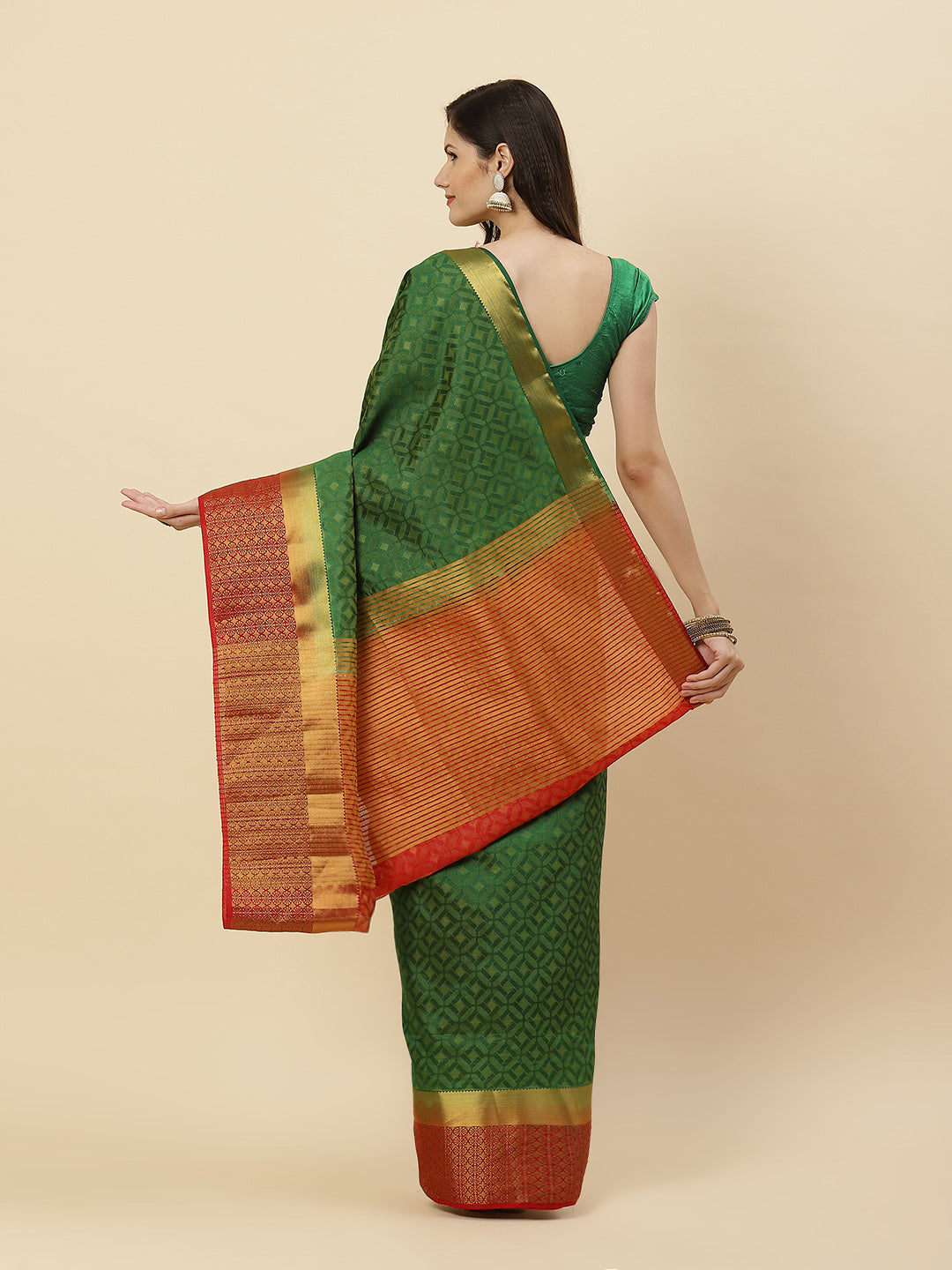 Plain Zari Border Handloom Woven Saree