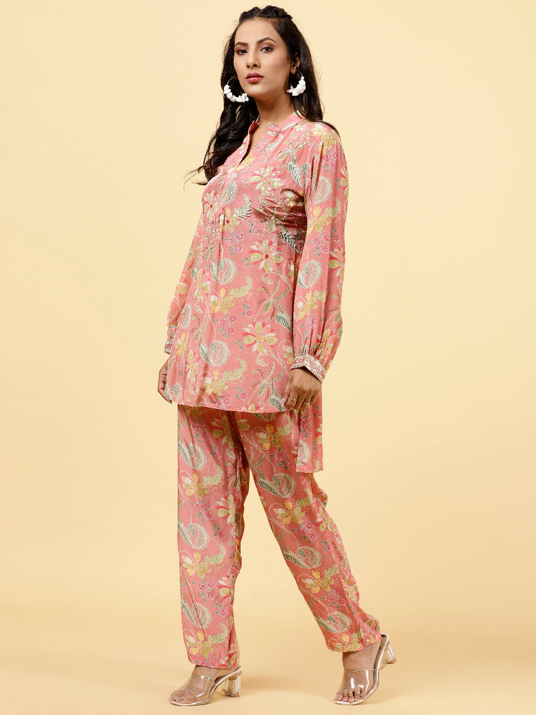 Printed Crepe Kurta With Pants