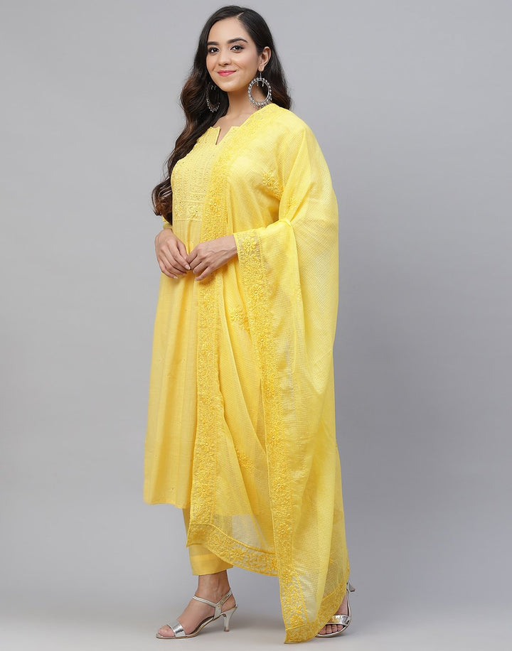 Printed Stitched Cotton Salwar Kameez With Dupatta